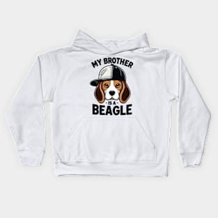 My Brother Is A Beagle Dog Tails and Treats Family Kids Hoodie